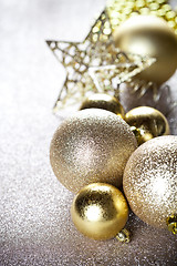 Image showing Christmas golden decorations.