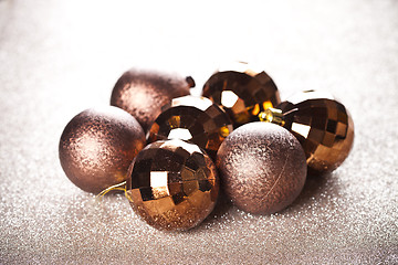 Image showing Christmas golden and brown decorations.