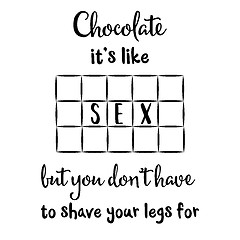 Image showing Funnt quote about chocolate and sex