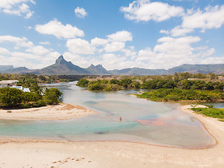 Image showing Rampart River in Tamarin, Black River. Mauritius Island.