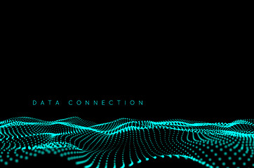 Image showing Wave dot connection background. Big data concept
