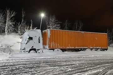 Image showing Cargo Truck In Snow