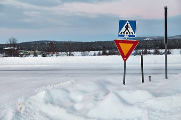 Image showing Winter Road Intersection