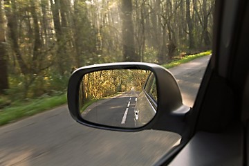Image showing Car Mirror Road View