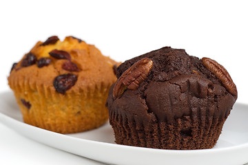 Image showing two muffins on a plate