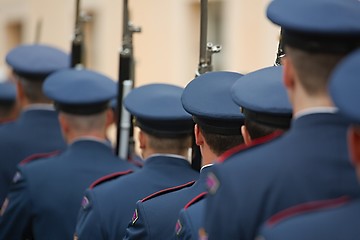 Image showing Armed palace guards