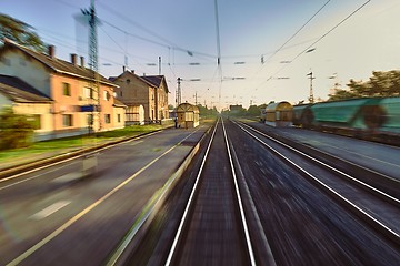 Image showing Railway tracks blur