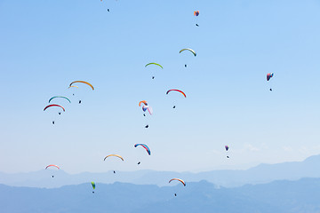 Image showing Paragliding over Pokhara, Nepal