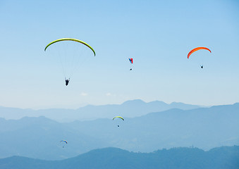 Image showing Paragliding over Pokhara, Nepal