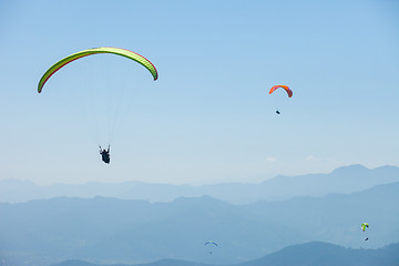 Image showing Paragliding over Pokhara, Nepal