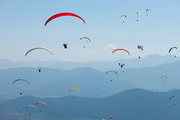 Image showing Paragliding over Pokhara, Nepal