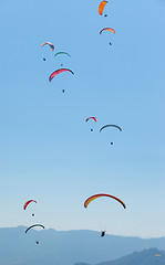 Image showing Paragliding over Pokhara, Nepal