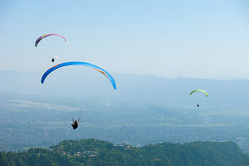 Image showing Paragliding over Pokhara, Nepal