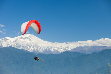 Image showing Paragliding over Pokhara, Nepal