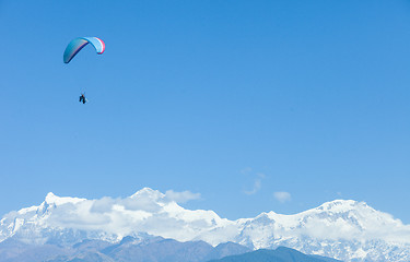 Image showing Paragliding over Pokhara, Nepal