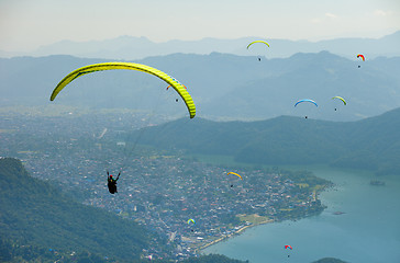 Image showing Paragliding over Pokhara, Nepal