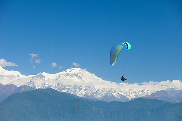 Image showing Paragliding over Pokhara, Nepal