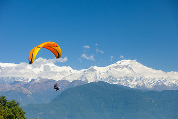 Image showing Paragliding over Pokhara, Nepal