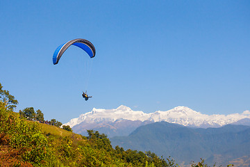 Image showing Paragliding over Pokhara, Nepal