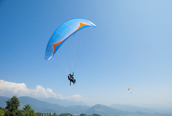 Image showing Paragliding over Pokhara, Nepal