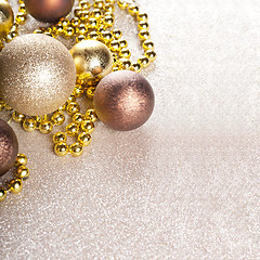 Image showing Christmas golden and brown decorations.