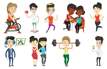 Image showing Vector set of sport characters.