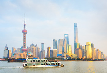 Image showing Pudong river cruise. Shanghai Downtown