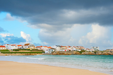 Image showing Charming Portugese town at seashore