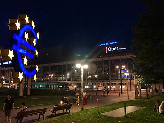 Image showing Euro sign at European Central Bank headquarters in Frankfurt