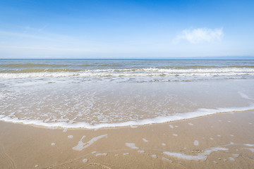 Image showing Waves coming in on a Scandinavian beach