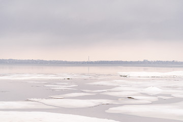 Image showing Tower reflection in a frozen lake