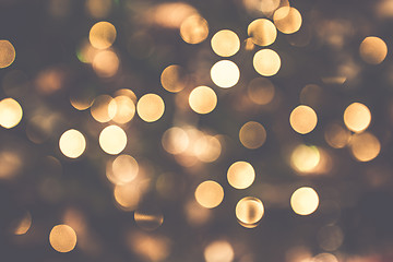 Image showing Golden Christmas bokeh lights glittering