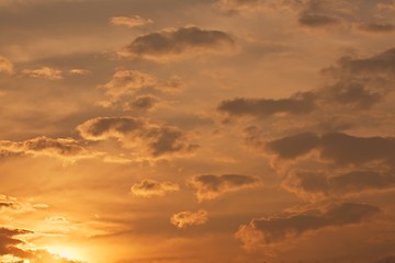 Image showing Sunset sky with clouds