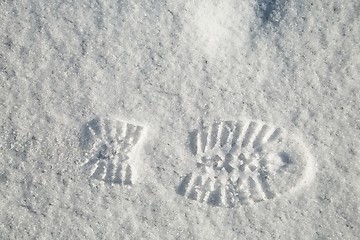 Image showing Footprint in snow