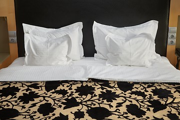 Image showing Hotel bed closeup