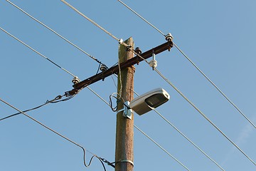 Image showing Electric line post