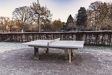 Image showing Outdoor table tennis made of concrete