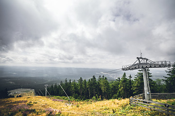 Image showing Mountain lift in the summer with a view