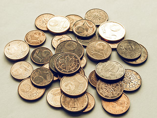 Image showing Vintage Euro coins