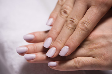 Image showing woman fingers with french manicure