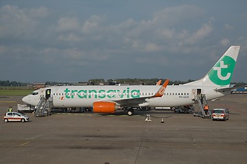 Image showing Transavia airliner at an airport