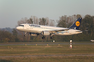 Image showing Airliner Touching Down