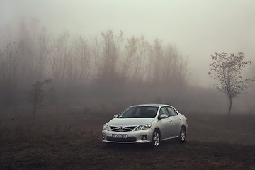 Image showing Toyota corolla in the fog