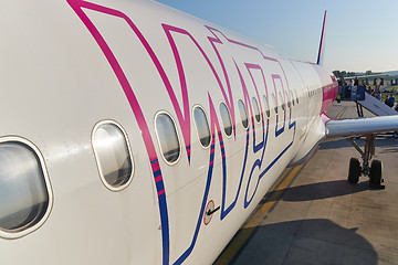 Image showing Airliner fuselage close up