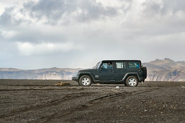 Image showing Jeep Wrangler on Icelandic terrain