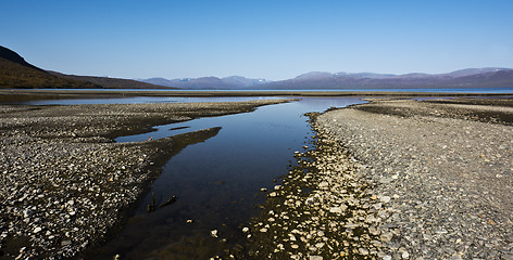 Image showing Landscape with Tornetrask lake, Norrbotten, Sweden