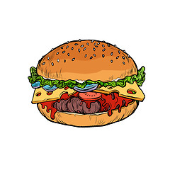 Image showing Burger, isolate on white background