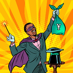 Image showing African Magician with yen money