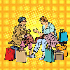 Image showing Older women girlfriends shopping