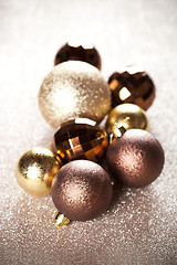 Image showing Christmas golden and brown decorations.